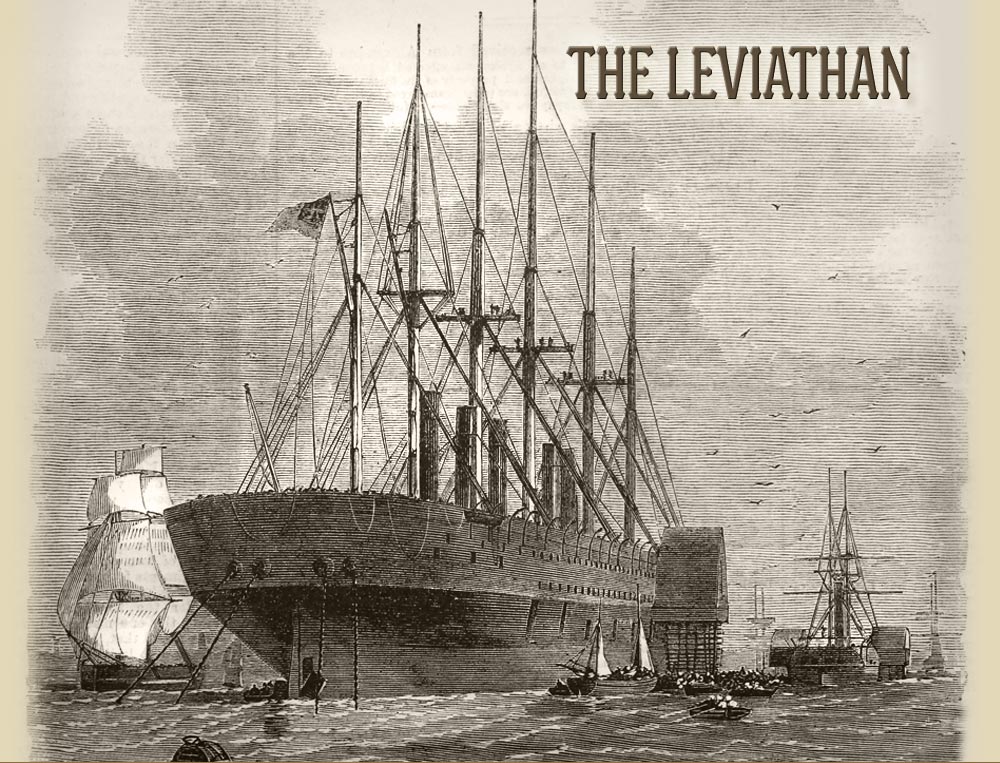 Civil war steamship the Great Eastern at sea